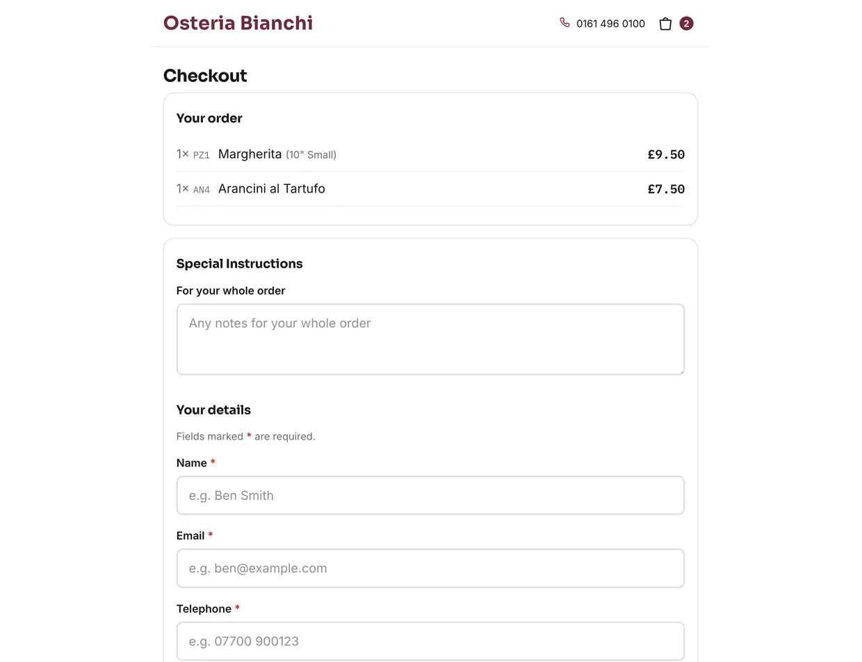 Nomvo customer checkout